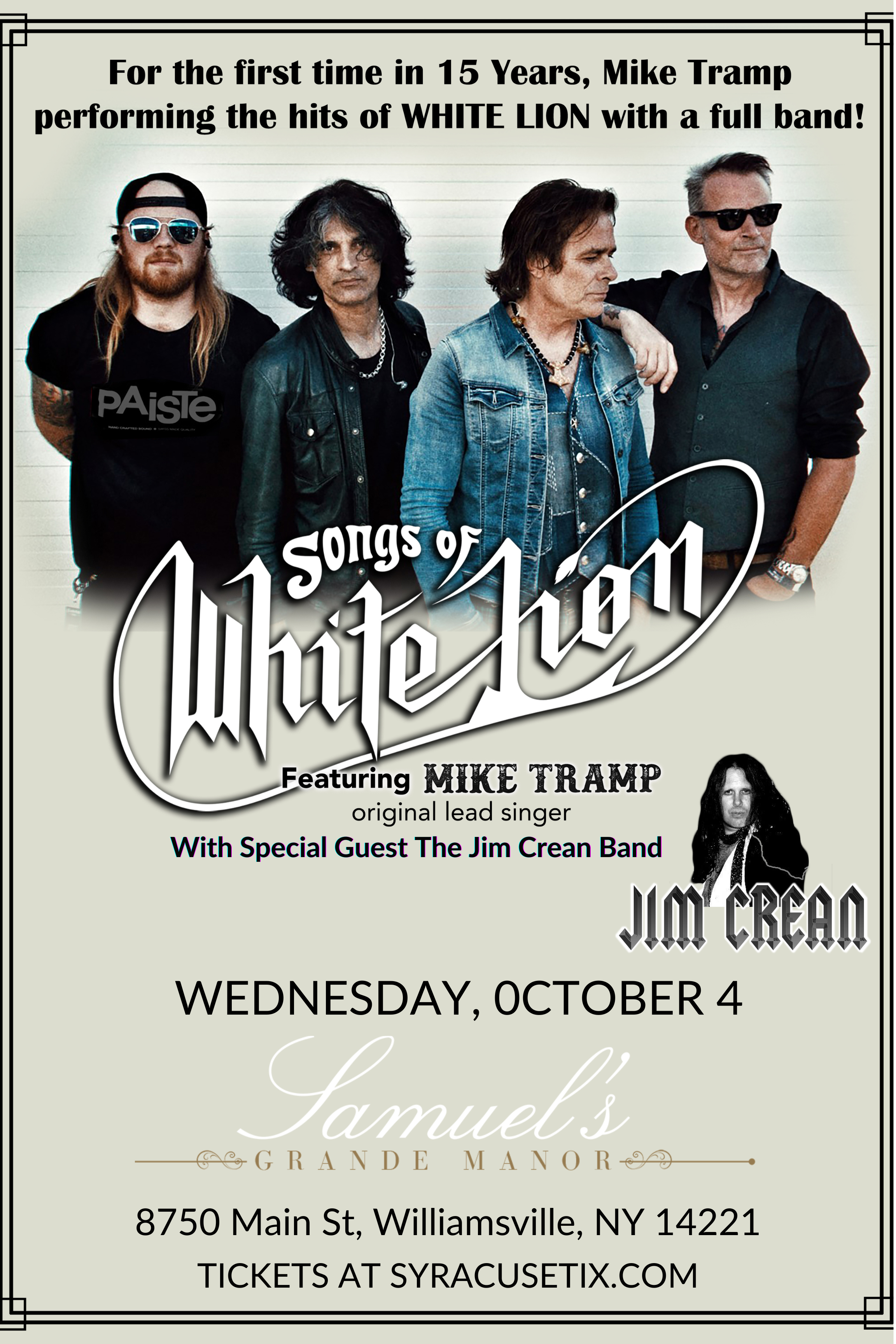 Mike Tramp White Lion Buffalo – Syracuse Tix